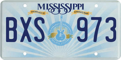 MS license plate BXS973