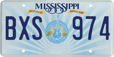 MS license plate BXS974