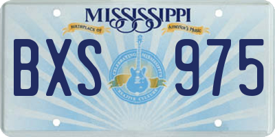 MS license plate BXS975