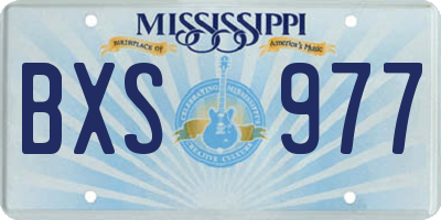 MS license plate BXS977