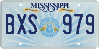 MS license plate BXS979
