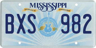 MS license plate BXS982