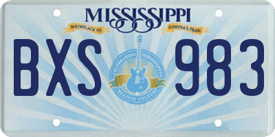 MS license plate BXS983