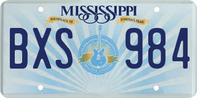 MS license plate BXS984
