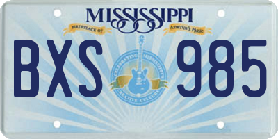 MS license plate BXS985