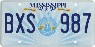 MS license plate BXS987