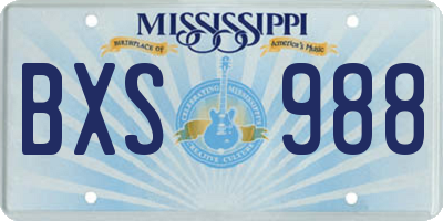 MS license plate BXS988