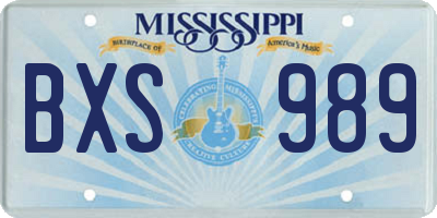 MS license plate BXS989