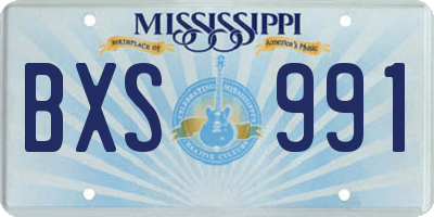 MS license plate BXS991