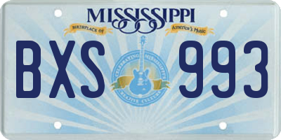 MS license plate BXS993