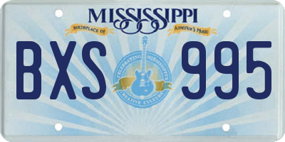 MS license plate BXS995