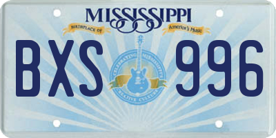MS license plate BXS996