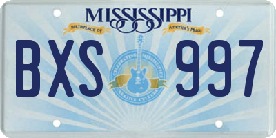 MS license plate BXS997