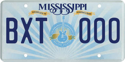 MS license plate BXT000