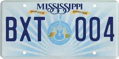 MS license plate BXT004