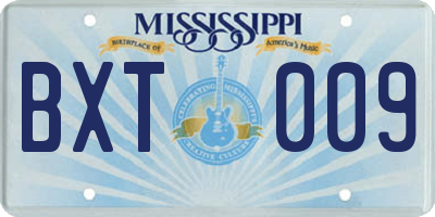 MS license plate BXT009