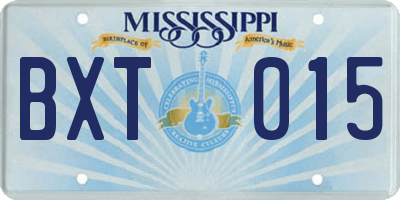 MS license plate BXT015