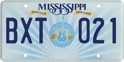 MS license plate BXT021