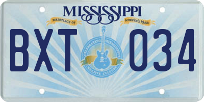 MS license plate BXT034