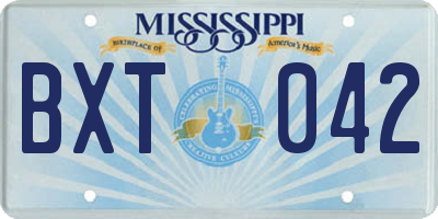 MS license plate BXT042