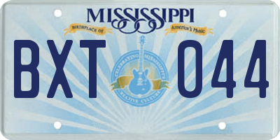 MS license plate BXT044