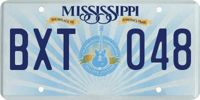 MS license plate BXT048