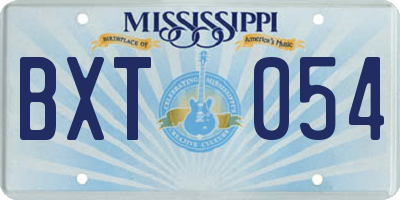 MS license plate BXT054