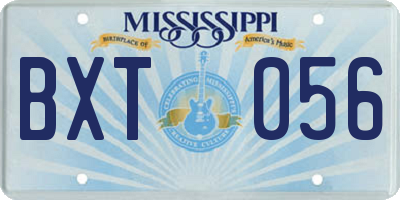 MS license plate BXT056