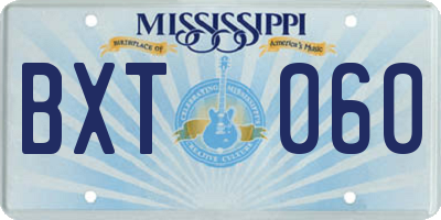 MS license plate BXT060