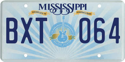 MS license plate BXT064