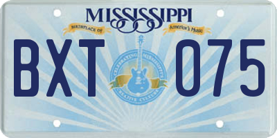 MS license plate BXT075