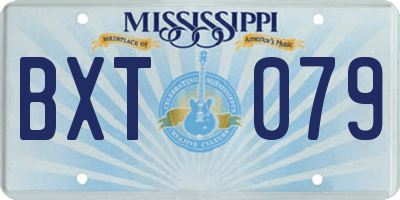 MS license plate BXT079