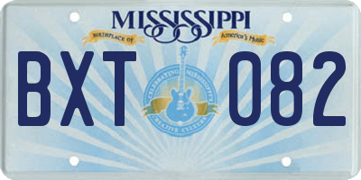 MS license plate BXT082
