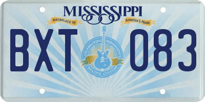 MS license plate BXT083