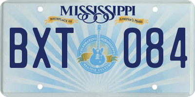 MS license plate BXT084