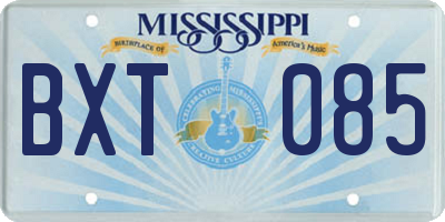 MS license plate BXT085