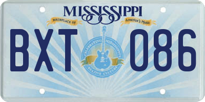 MS license plate BXT086