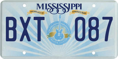 MS license plate BXT087