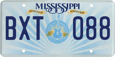 MS license plate BXT088