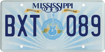 MS license plate BXT089