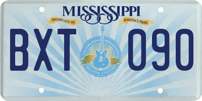 MS license plate BXT090