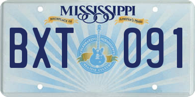 MS license plate BXT091
