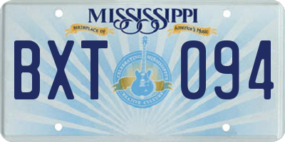 MS license plate BXT094