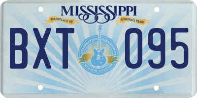 MS license plate BXT095