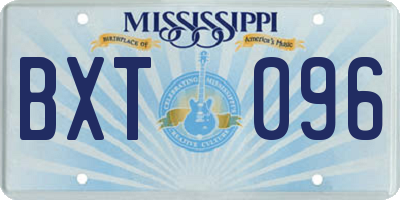 MS license plate BXT096