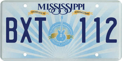 MS license plate BXT112