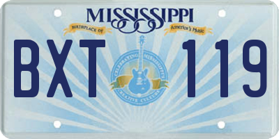 MS license plate BXT119