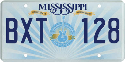 MS license plate BXT128