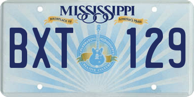 MS license plate BXT129