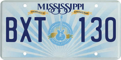 MS license plate BXT130